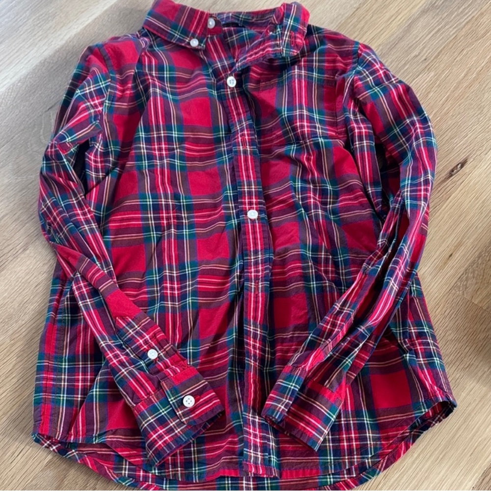 Plaid Kids Shirt - Red and Green